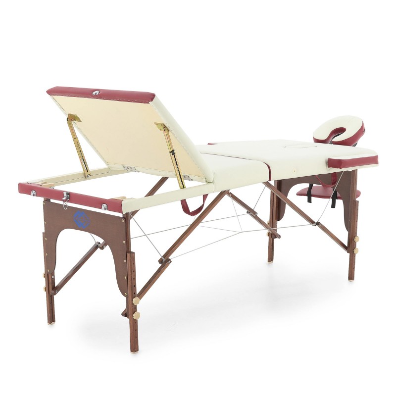 Массажный стол складной деревянный Med-Mos JF-AY01 3-х секционный NEW (темн)