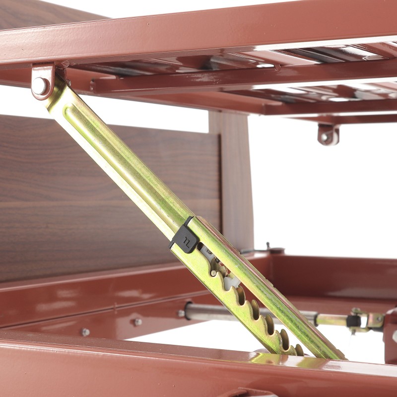 Кровать механическая Med-Mos E-8 (MM-2024Д-00) (2 функц) ЛДСП с полкой и обеденным столиком