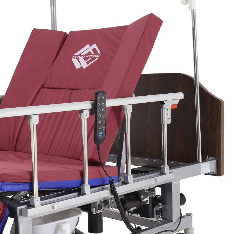 Кровать электрическая Med-Mos DB-11А (МЕ-5228Н-00) ЛДСП Венге с боковым переворачиванием, туалетным устройством и функцией «кардиокресло»