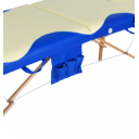 Массажный стол складной деревянный Med-Mos JF-AY01 2-х секционный бежевый с синей волной МСТ-003Л JF-AY01 (PW2.20.11A)