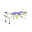 Массажный стол складной алюминиевый Med-Mos JFAL01A  М/К (3-х секционный) бежевый с синей волной  (PА3.20.12А)
