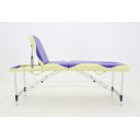 Массажный стол складной алюминиевый Med-Mos JFAL01A  М/К (3-х секционный) бежевый с синей волной  (PА3.20.12А)