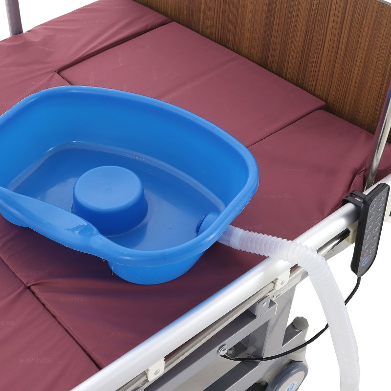 Кровать электрическая Med-Mos DB-11А (МЕ-5248Н-01) Алюм. с боковым переворачиванием, туалетным устройством и функцией «кардиокресло»