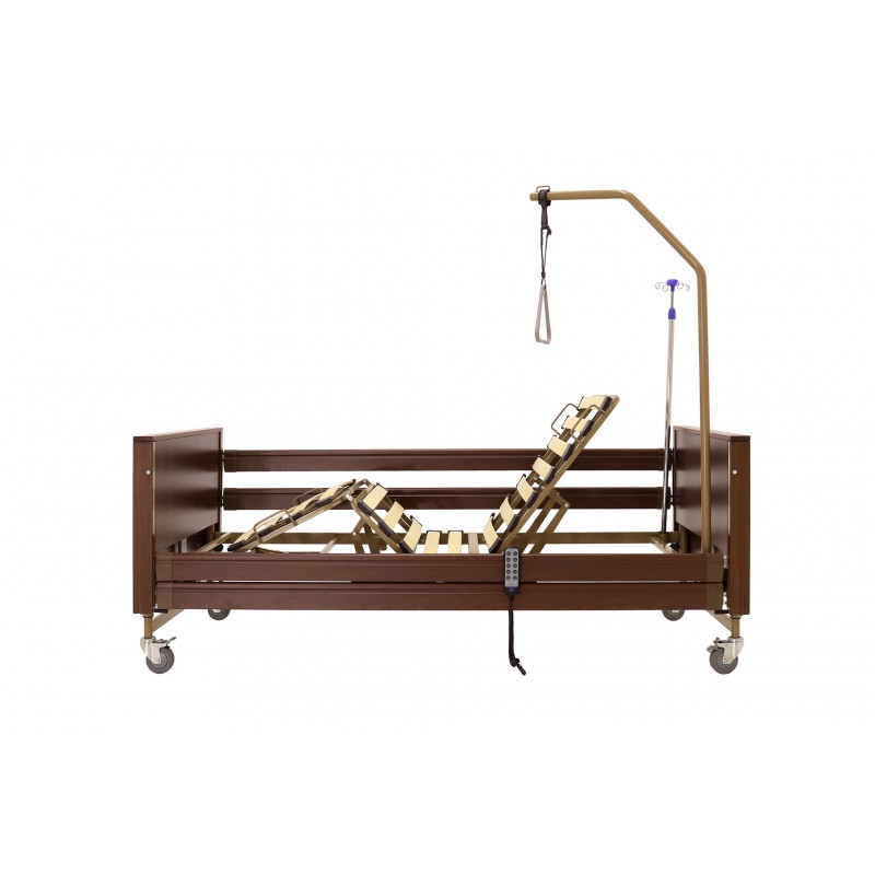 Кровать электрическая Med-Mos YG-1 (ЛДСП коричневый) с деревянными ламелями