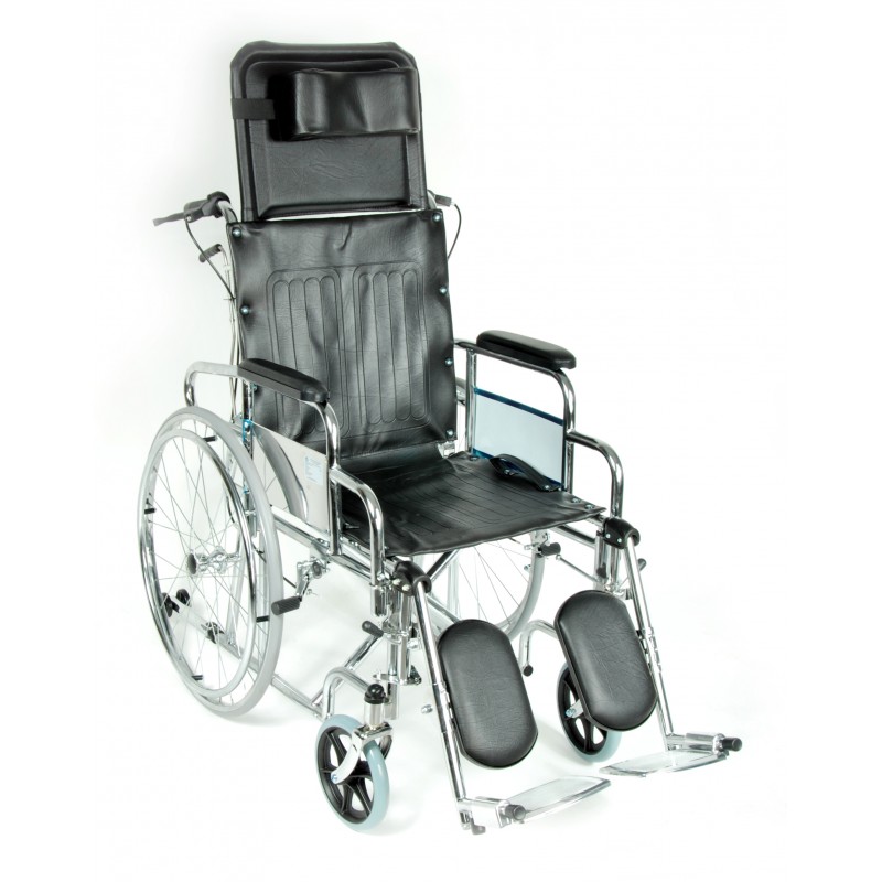 Кресло-коляска механическая Med-Mos FS204BJG (MK-C011/41) без ручного тормоза СТАЛЬ