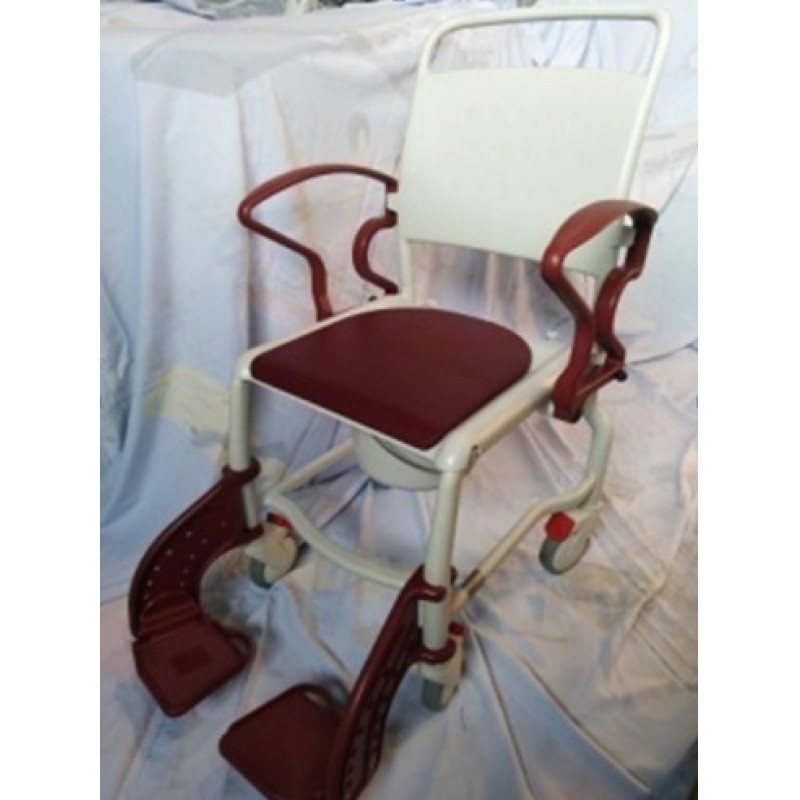 Кресло - стул с санитарным оснащением REBOTEC Бонн (серо/рубиновый)